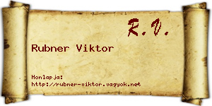 Rubner Viktor névjegykártya